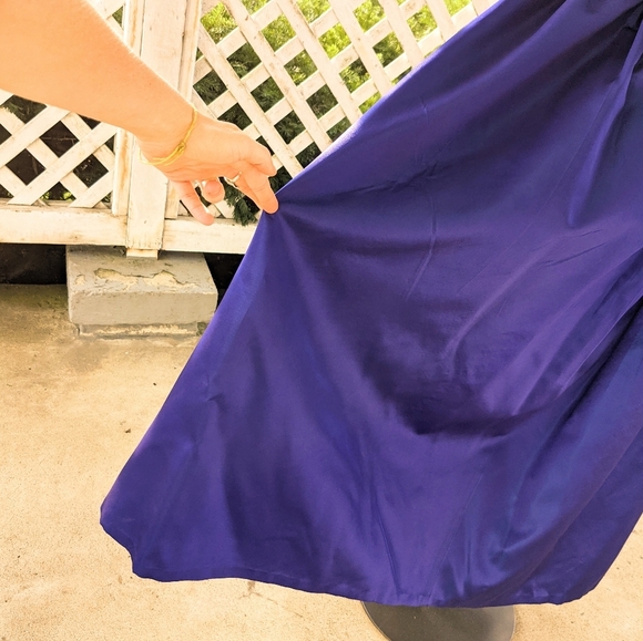 Vintage Cachet Purple Iridescent Beaded Strapless Homecoming Prom Dress - Picture 6 of 15